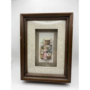 Vintage Wood Framed Victorian 3D Art Paper By Artist Brenda Dwolinsky Canada.
